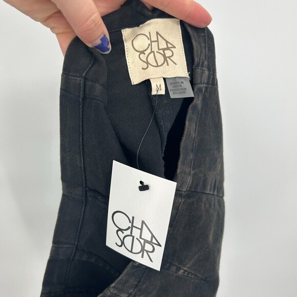 NWT CHASER Vintage Black Button Fly Fringe Frayed Hem Mini Skirt Size Medium - Picture 7 of 8